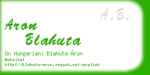 aron blahuta business card